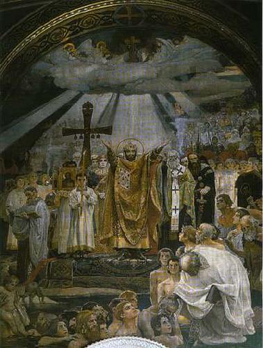 Viktor Vasnetsov The Baptism of Kievans.